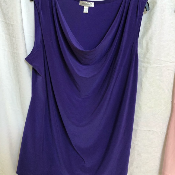 DressBarn pink and purple Drape neck sleeveless tops Size 1x - Picture 1 of 2